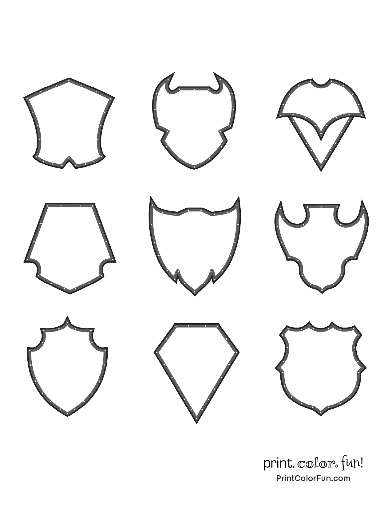15 Coat Of Arms Template Pages: Discover Medieval Magic With These with Free Shield Shapes Templates