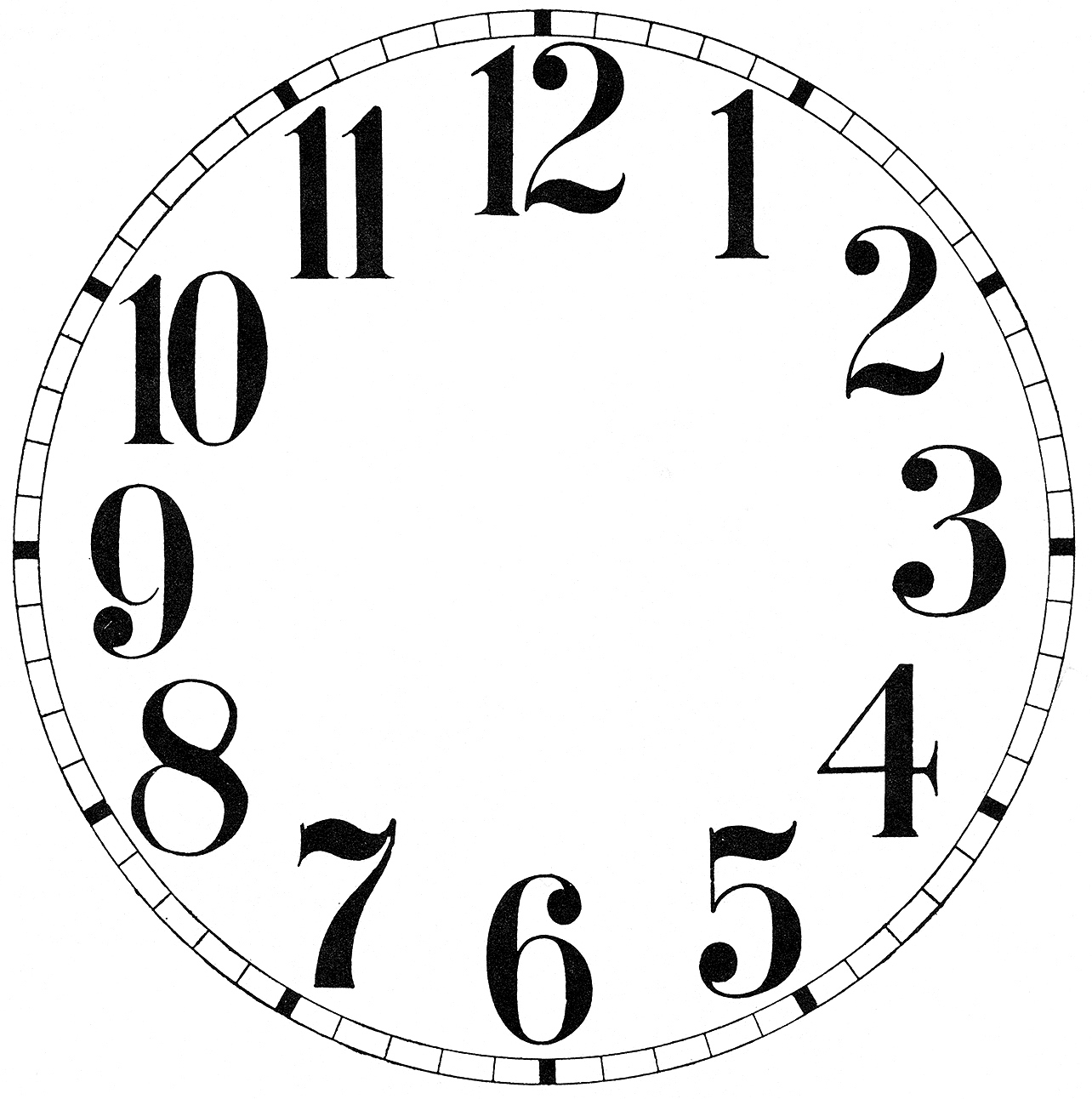 16 Clock Face Images - Print Your Own! - The Graphics Fairy inside Free Printable Clock Faces