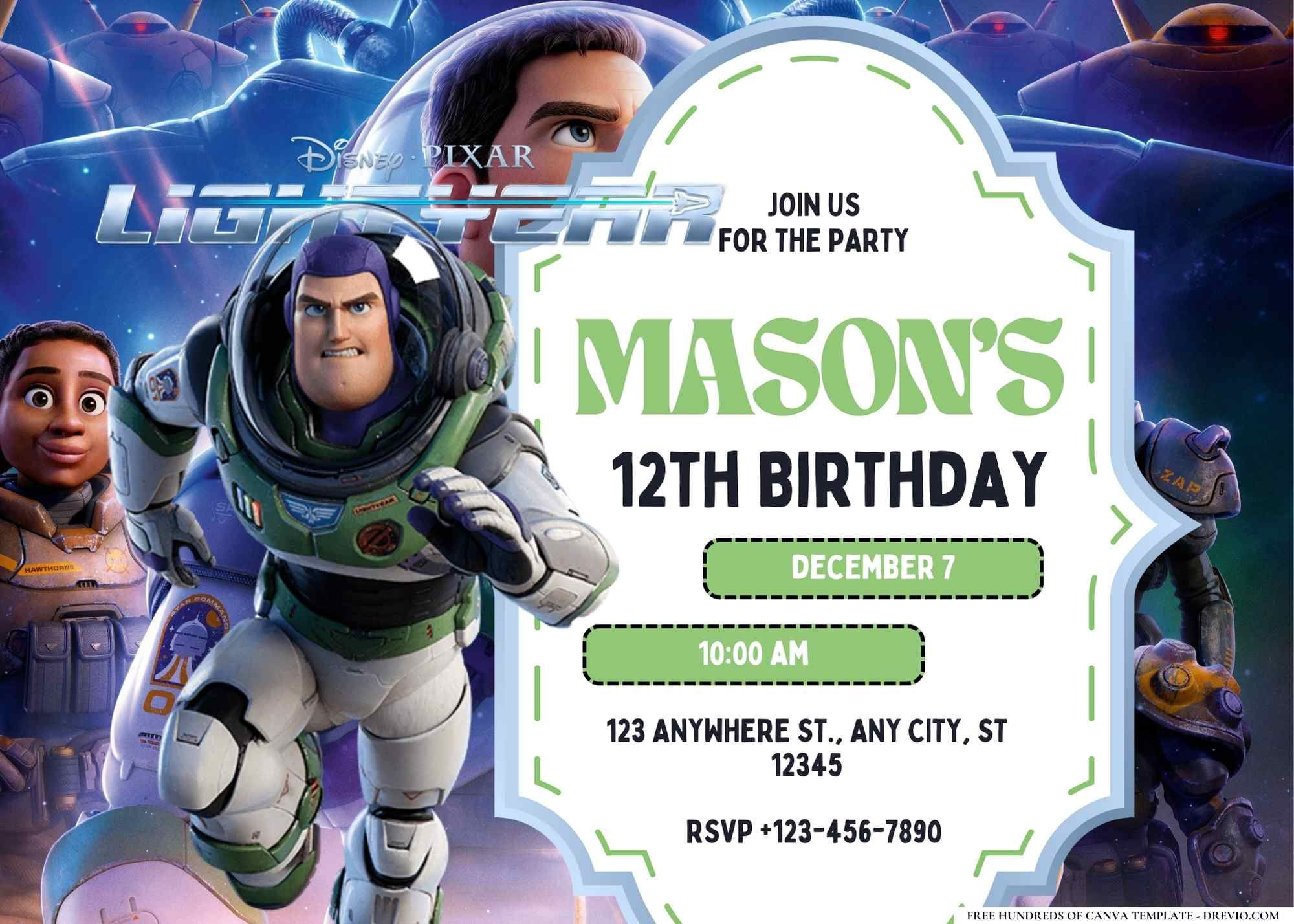 16+ Lightyear Birthday Invitation Templates inside Buzz Lightyear Birthday Card Free Printable