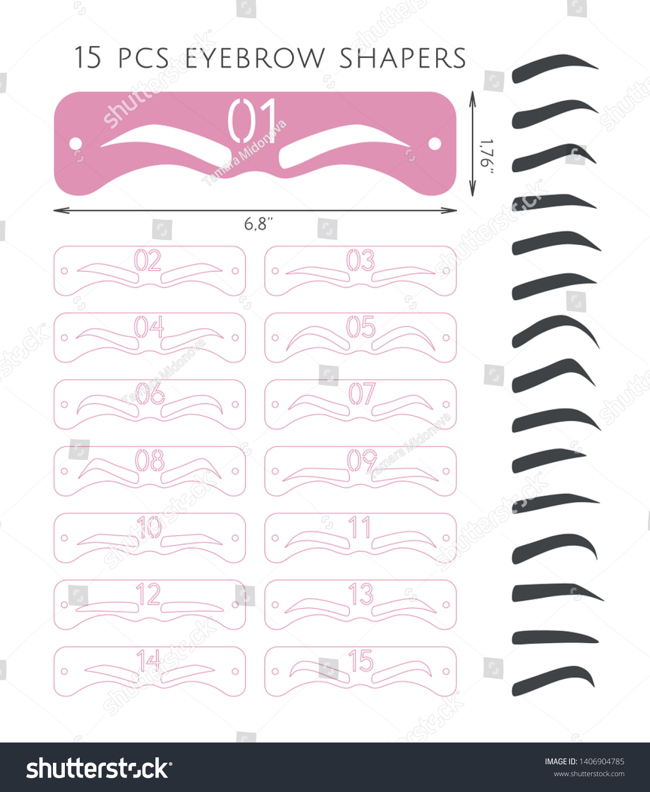 2 Eyebrow Stencil Printable Royalty-Free Images, Stock Photos regarding Free Printable Eyebrow Stencils