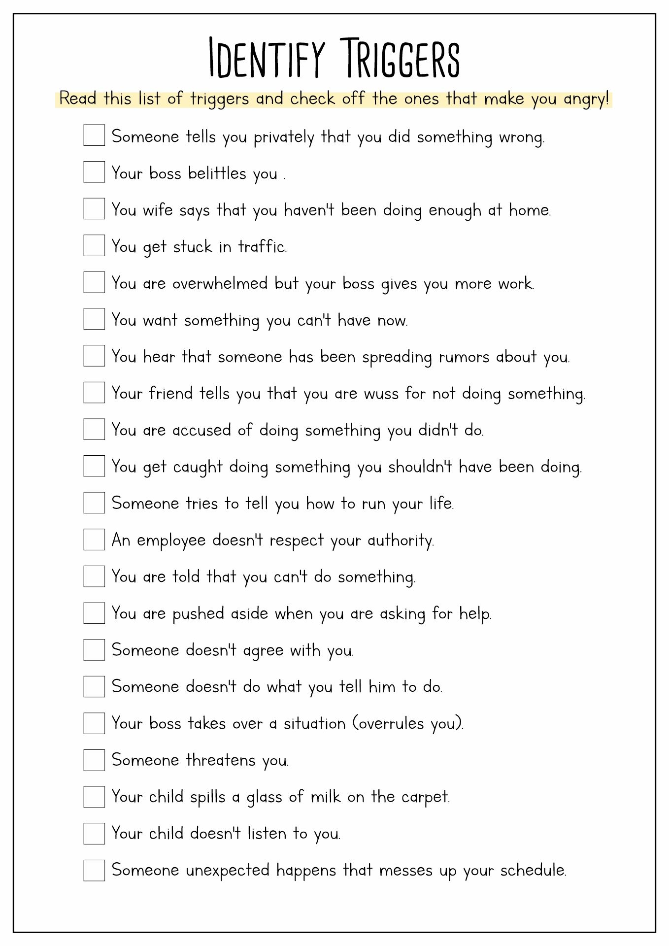 20 Anger Worksheets For Adults | Anger Worksheets, Anger for Free Printable Anger Management Activities For Adults