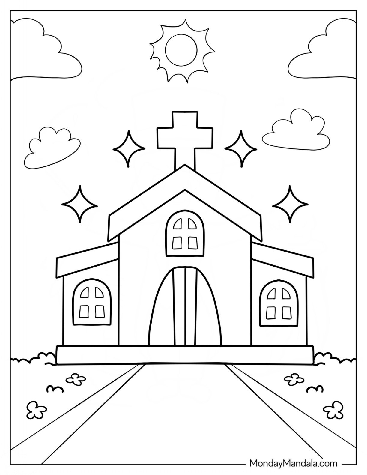 20 Church Coloring Pages (Free Pdf Printables) intended for Free Printable Church Coloring Pages