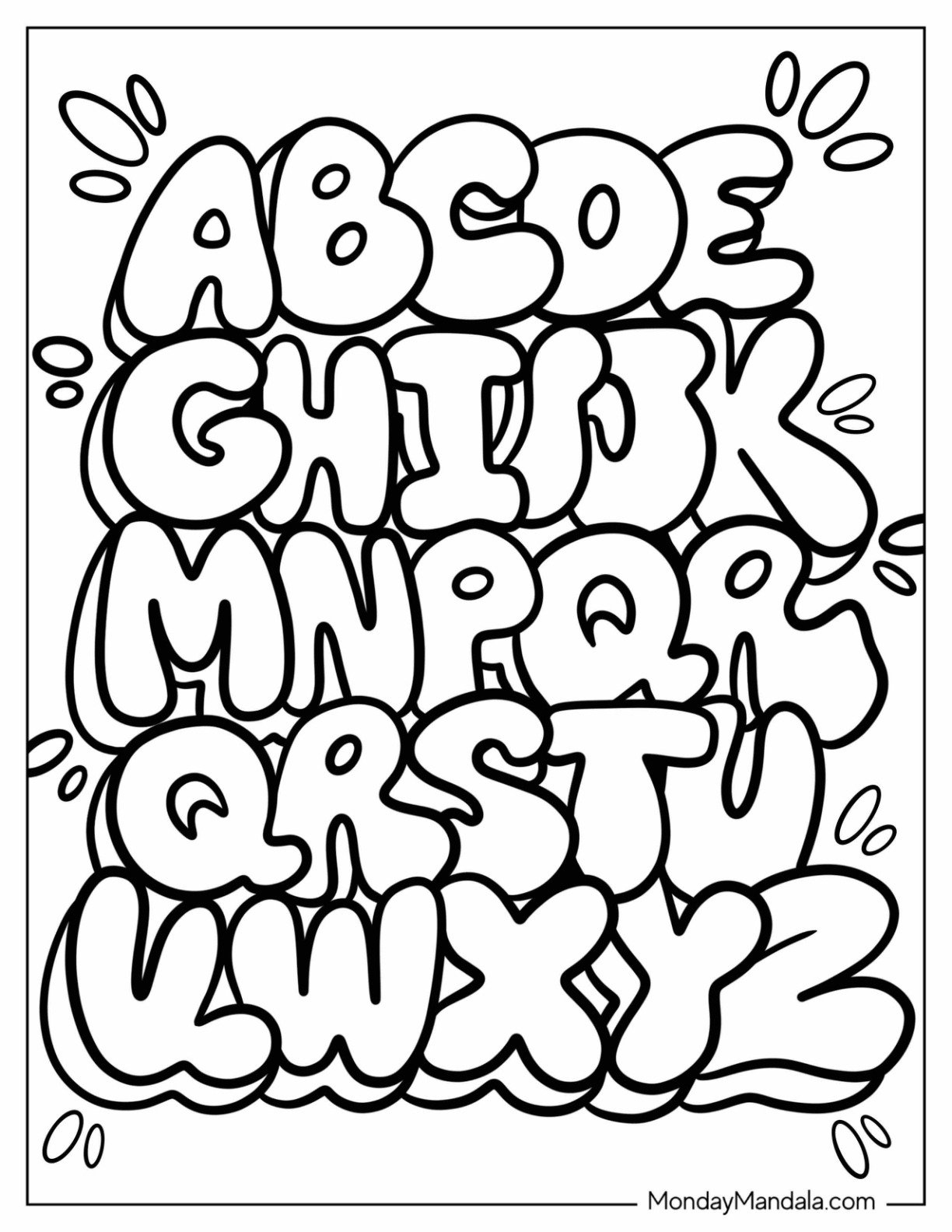 20 Graffiti Coloring Pages (Free Pdf Printables) regarding Free Printable Graffiti Alphabet Letters