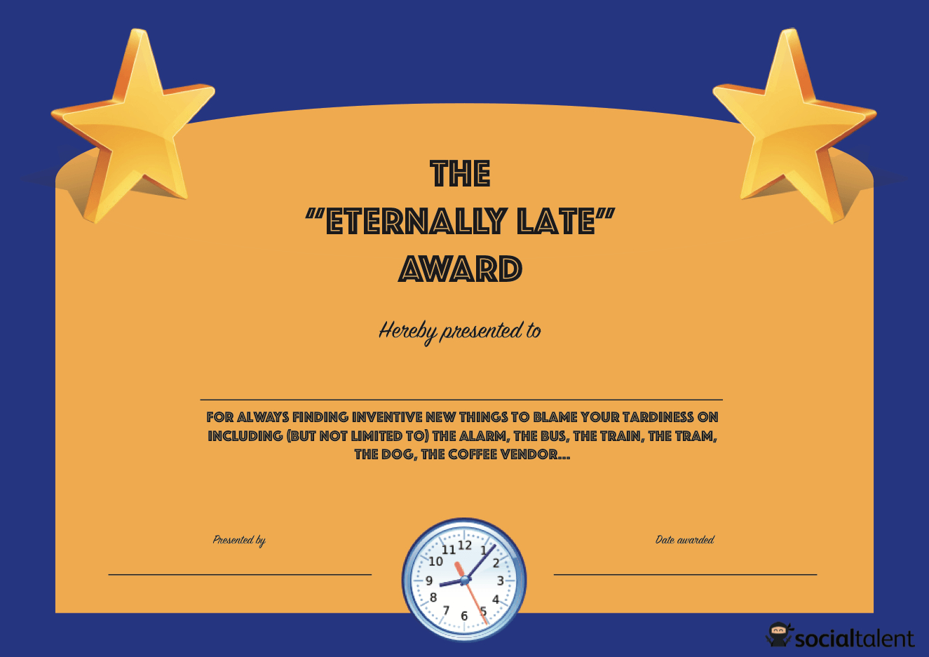 20 Hilarious Office Awards To Embarrass Your Colleagues | Socialtalent in Funny Awards For Employees Free Printables