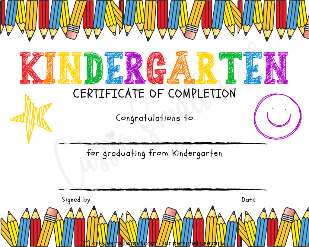 20 Preschool And Kindergarten Graduation Certificates (Free for Kindergarten Graduation Certificate Free Printable