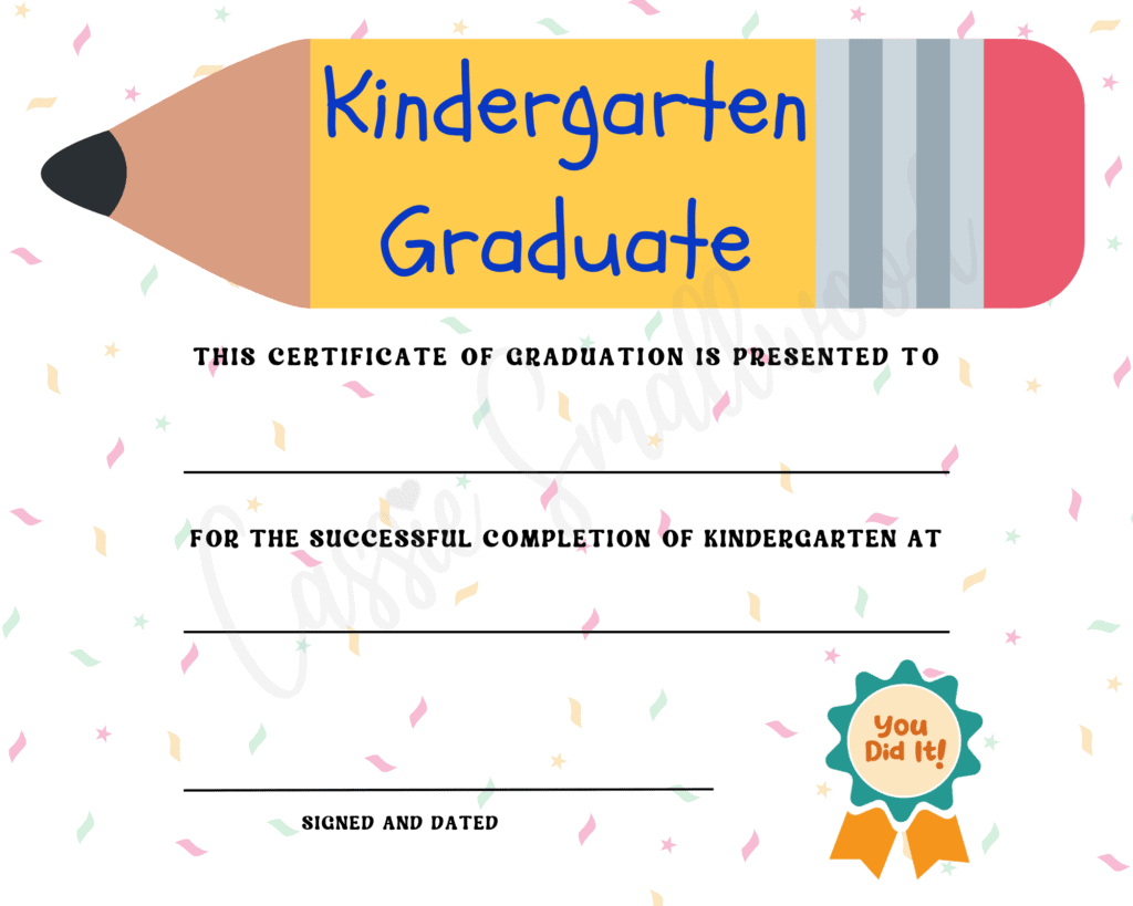 20 Preschool And Kindergarten Graduation Certificates (Free throughout Kindergarten Graduation Certificate Free Printable