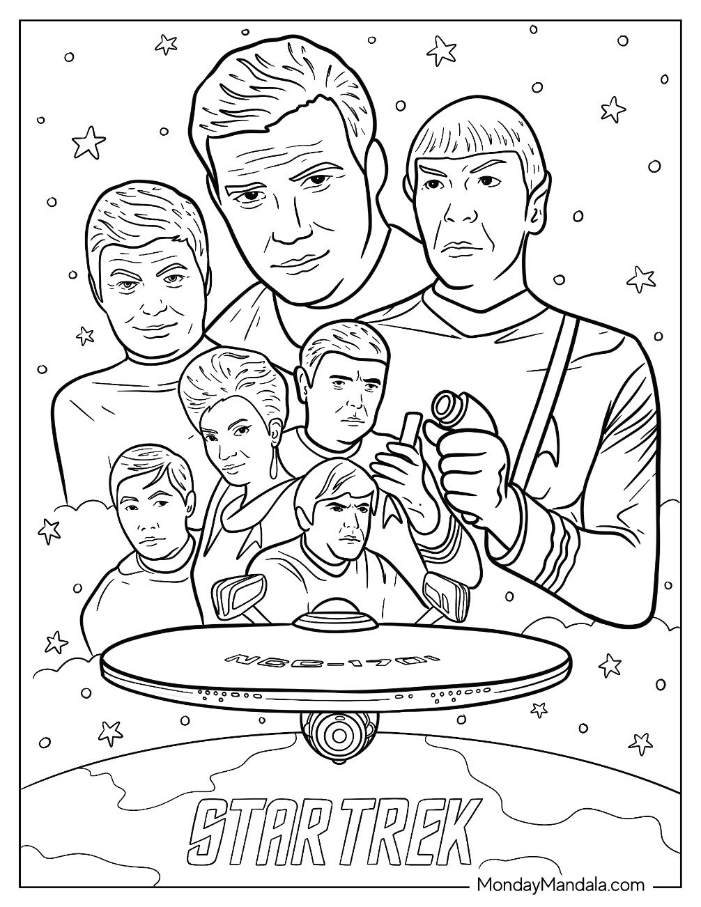 20 Star Trek Coloring Pages (Free Pdf Printables) regarding Free Star Trek Printables