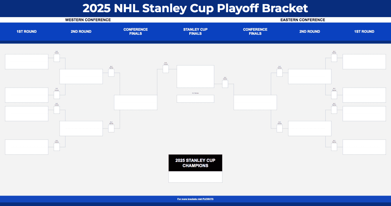 2025 Nhl Stanley Cup Playoff Bracket Google Sheet &amp;amp; Excel for Free Printable Nhl Playoff Bracket