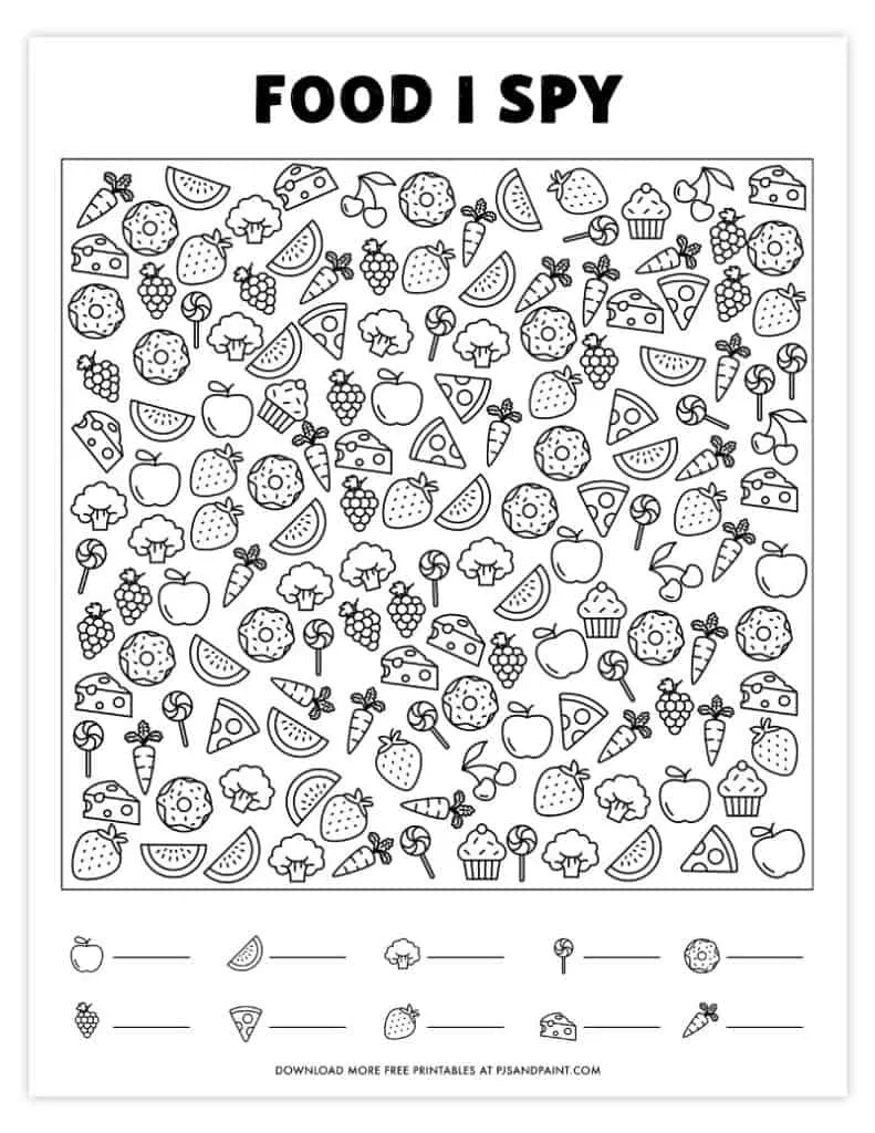 28 Free Printable I Spy Games - Pjs And Paint in Free I Spy Printables For Adults