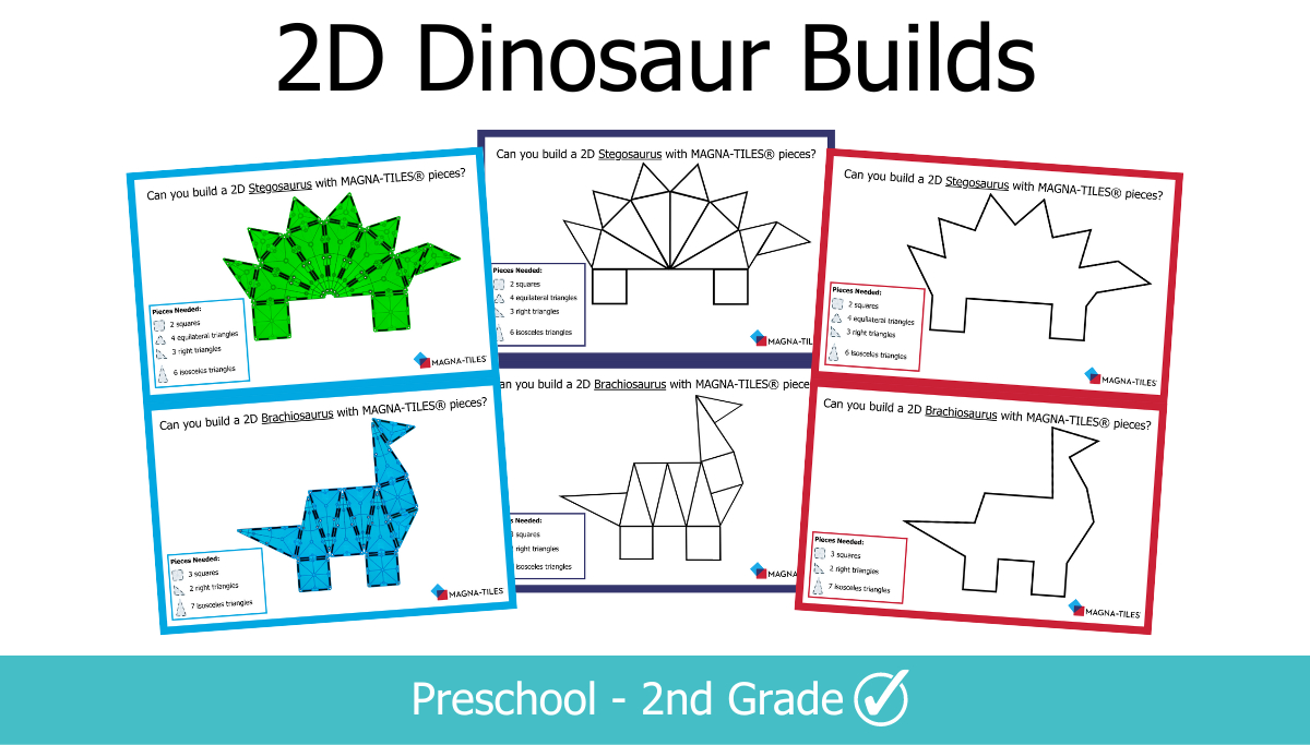 2D Dinosaur Builds - Magna-Tiles® within Free Magnetic Tile Printables