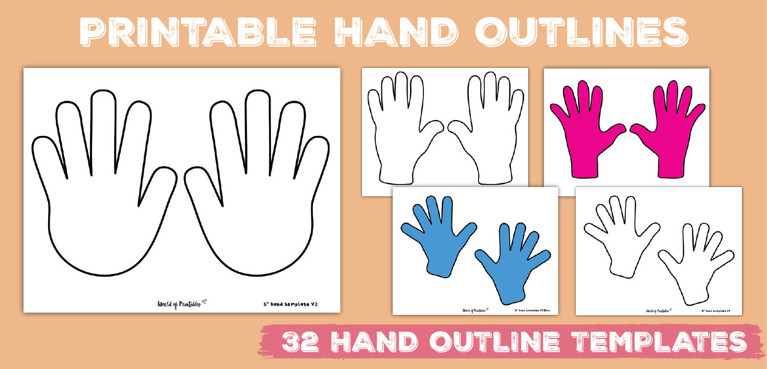 32 Hand Outline Printable Templates - World Of Printables for Free Printable Hand Template