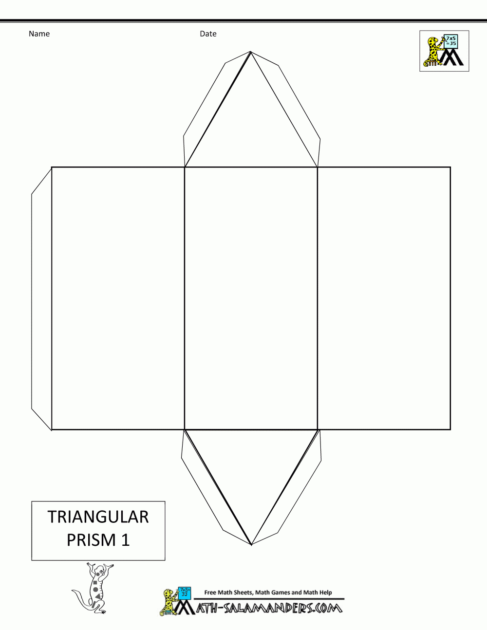 3D Geometric Shapes - Nets within Free Printable Nets