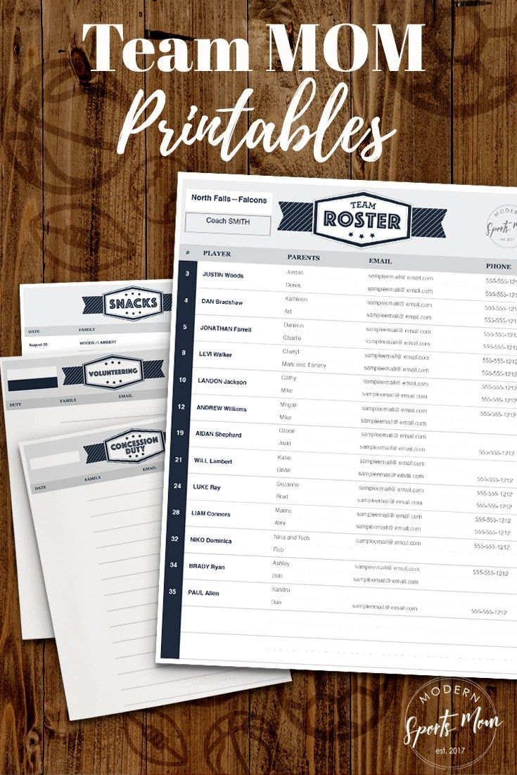4 Free Printables For Team Moms - Modern Sports Mom pertaining to Free Team Mom Printables