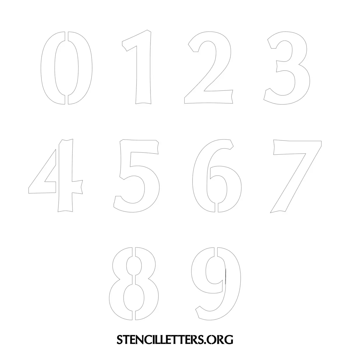 4 Inch To 10 Inch Printable 0-9 Number Stencils - Stencil Letters Org with 4 Inch Printable Number Stencils