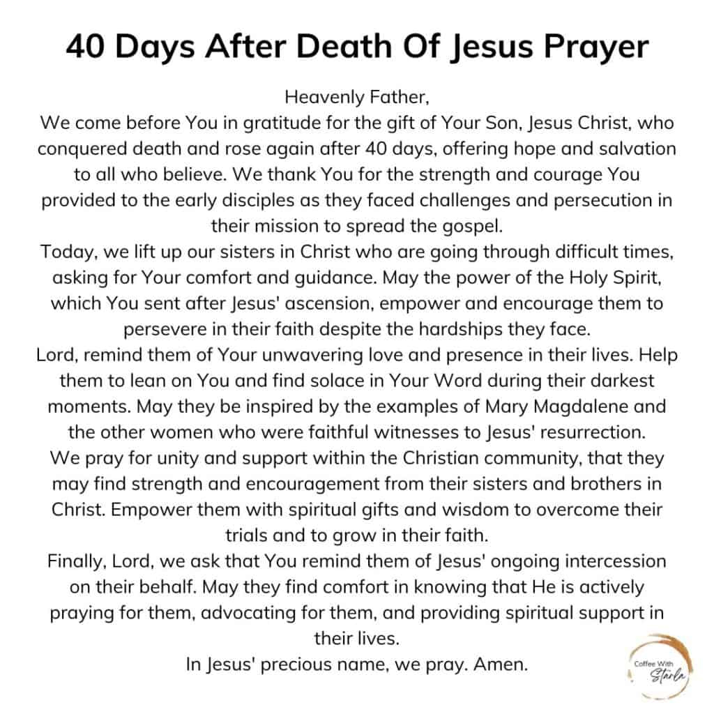40 Days After Death - Jesus' Mission - Coffee With Starla with Free Printable 40 Days Prayer For The Faithful Departed