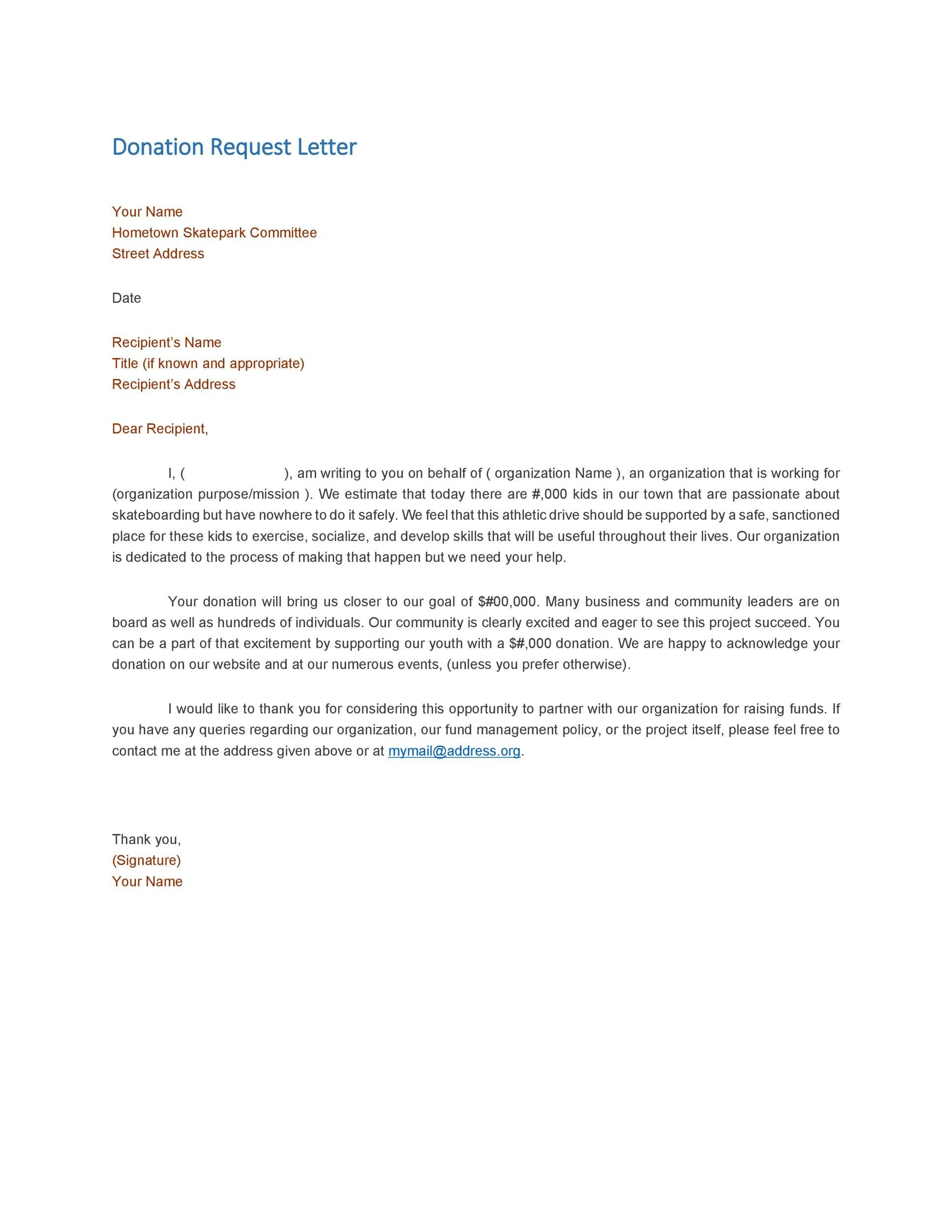43 Free Donation Request Letters &amp;amp; Forms ᐅ Templatelab throughout Free Printable Donation Letters