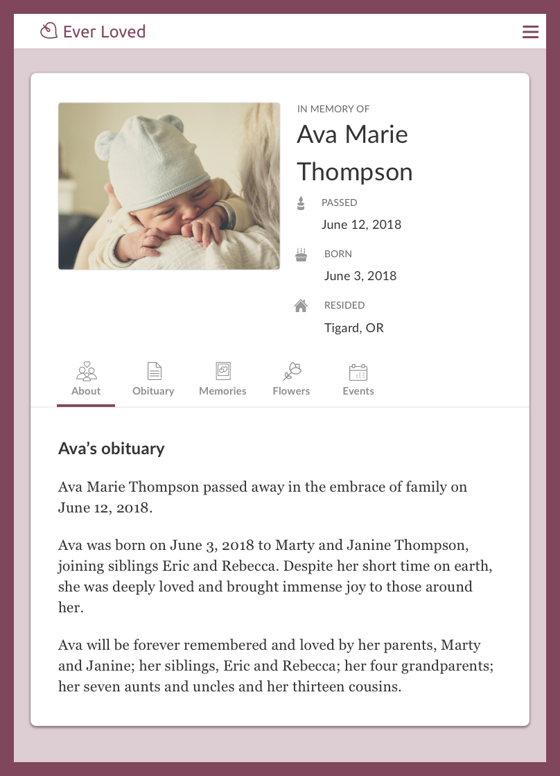 5 Infant Obituary Templates And Examples | Ever Loved for Free Baby Obituary Template
