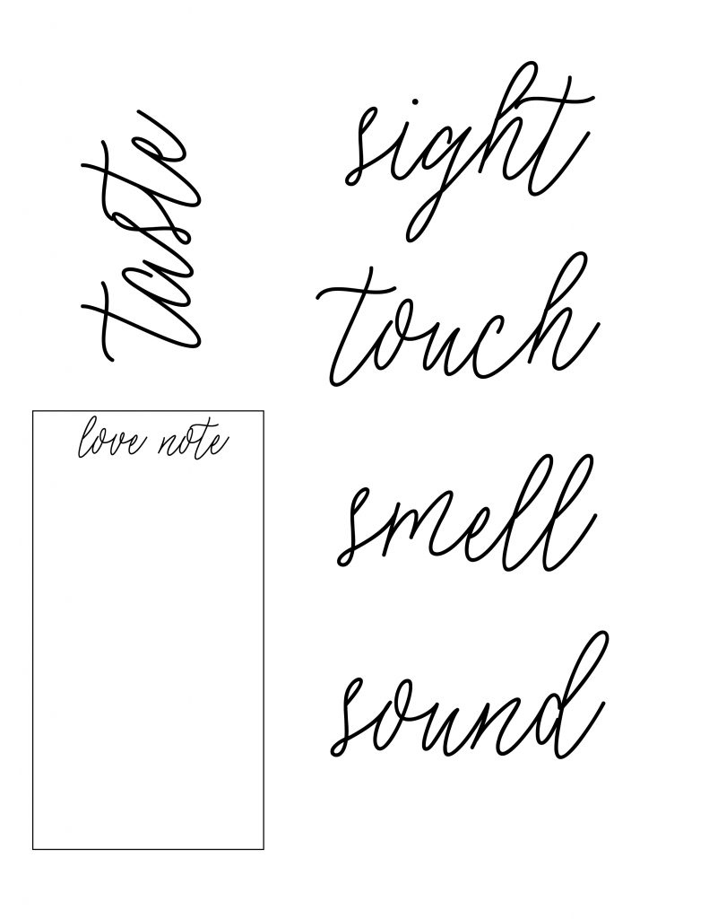 5 Senses Valentine Gift + Free Printable Tags – Canary Jane with 5 Senses Gift Tags Free Printable