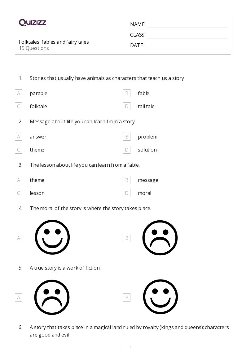 50+ Folktales Worksheets For 2Nd Grade On Quizizz | Free within Free Printable Folktales