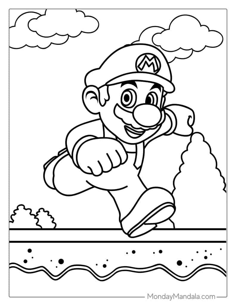 50 Mario Coloring Pages (Free Pdf Printables) in Super Mario Stencils Free Printables
