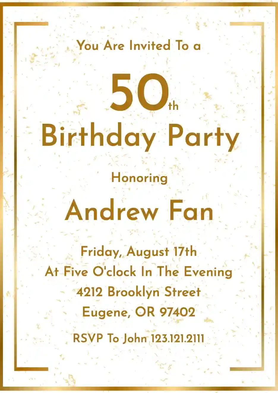 50Th Birthday Invitation - Free Adults Birthday Invitation pertaining to Free Printable 50th Birthday Borders
