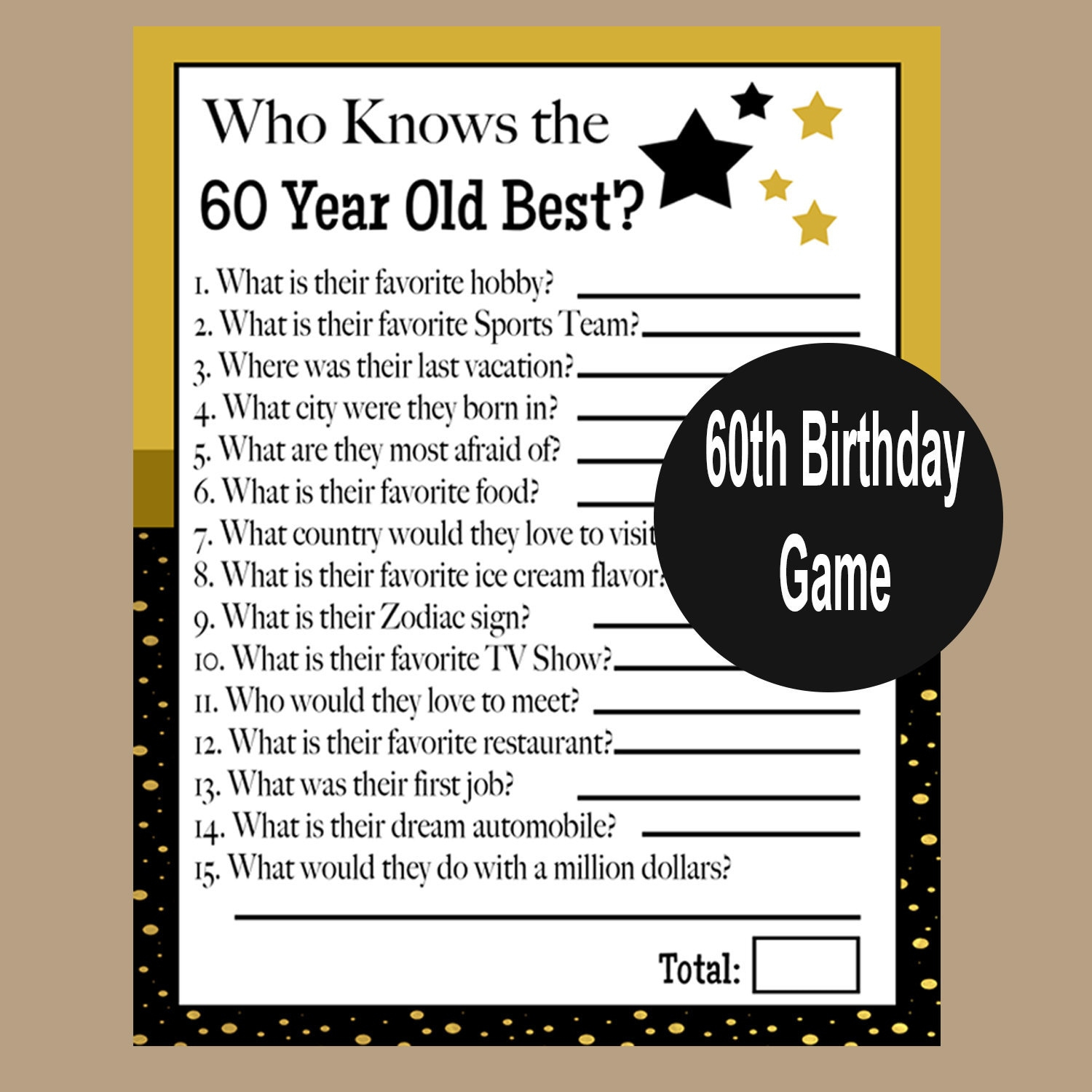60Th Birthday Game, 60Th Birthday Party, 1965 Party Game, 60Th Birthday Trivia, Who Knows The 60 Year Old Best Game?, Instant Download regarding 60Th Birthday Games Free Printable