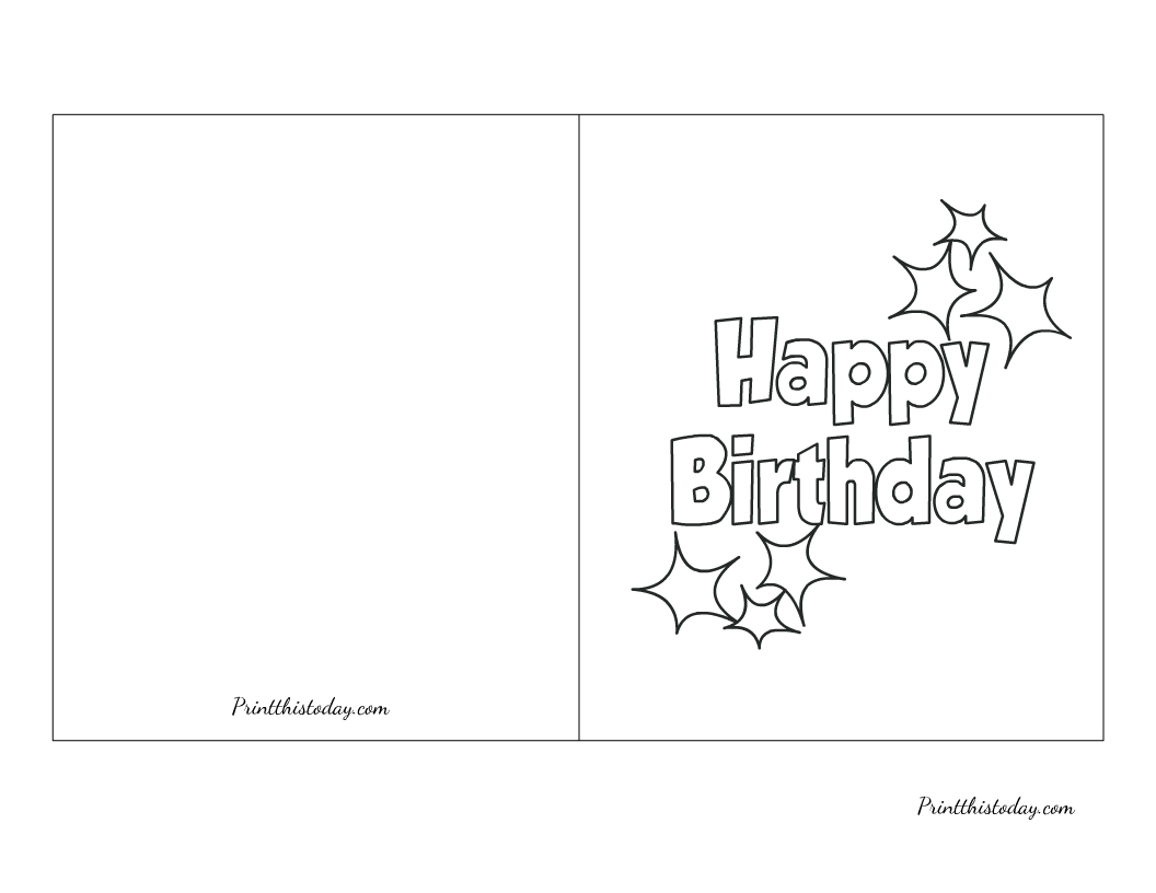 65 Cute Free Printable Birthday Cards For Everyone in Black And White Free Printable Birthday Cards