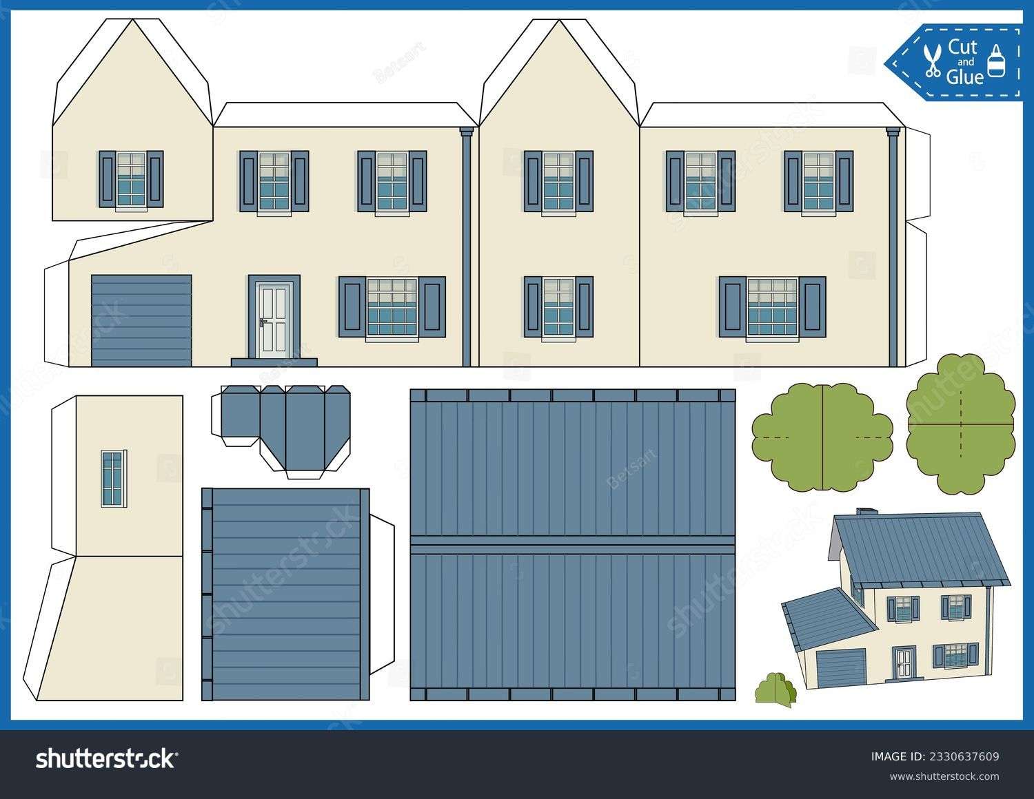 66+ Thousand Paper House Template Royalty-Free Images, Stock inside Free Paper Building Templates