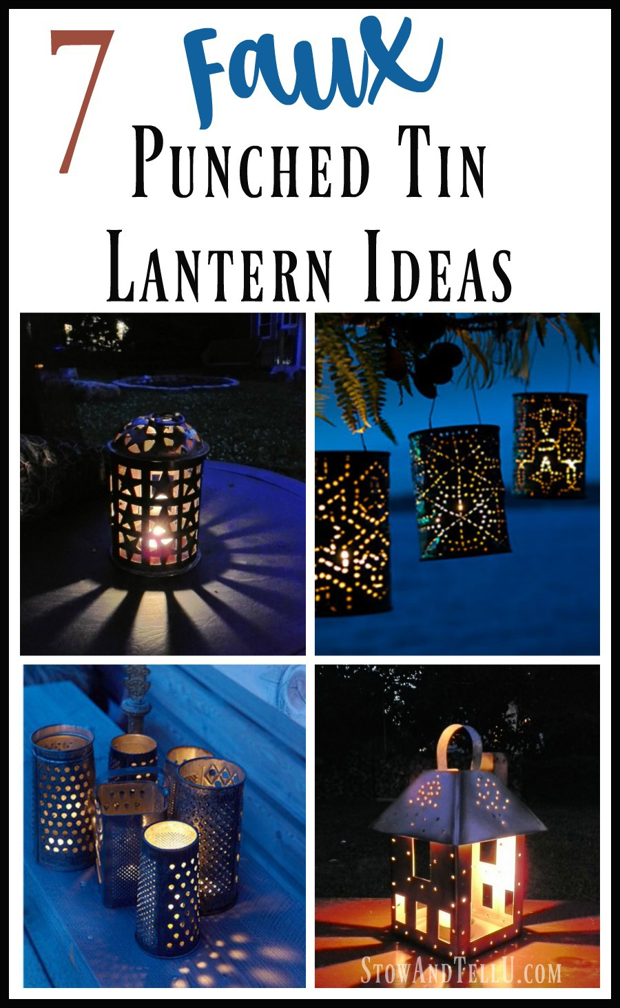 7 Diy Faux Punched Tin Lantern Ideas - Stowandtellu intended for Printable Tin Lantern Patterns
