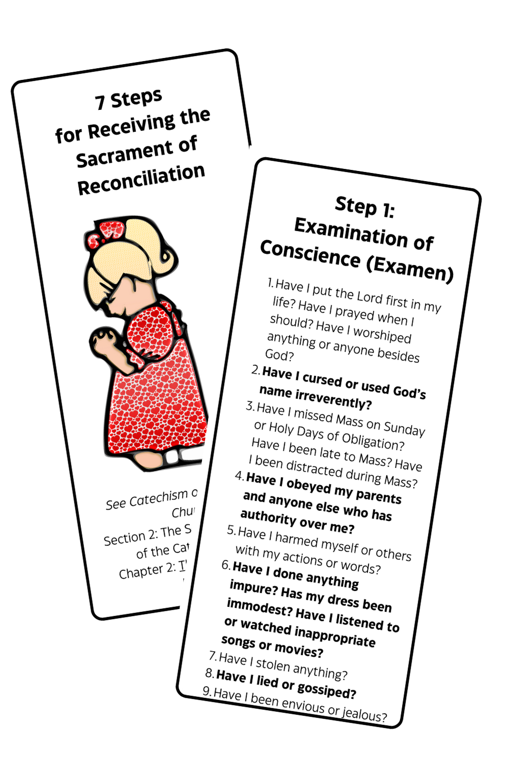 7 Steps For Receiving The Sacrament Of Reconciliation - Ora Et Schola for Free Printable Reconciliation Cards