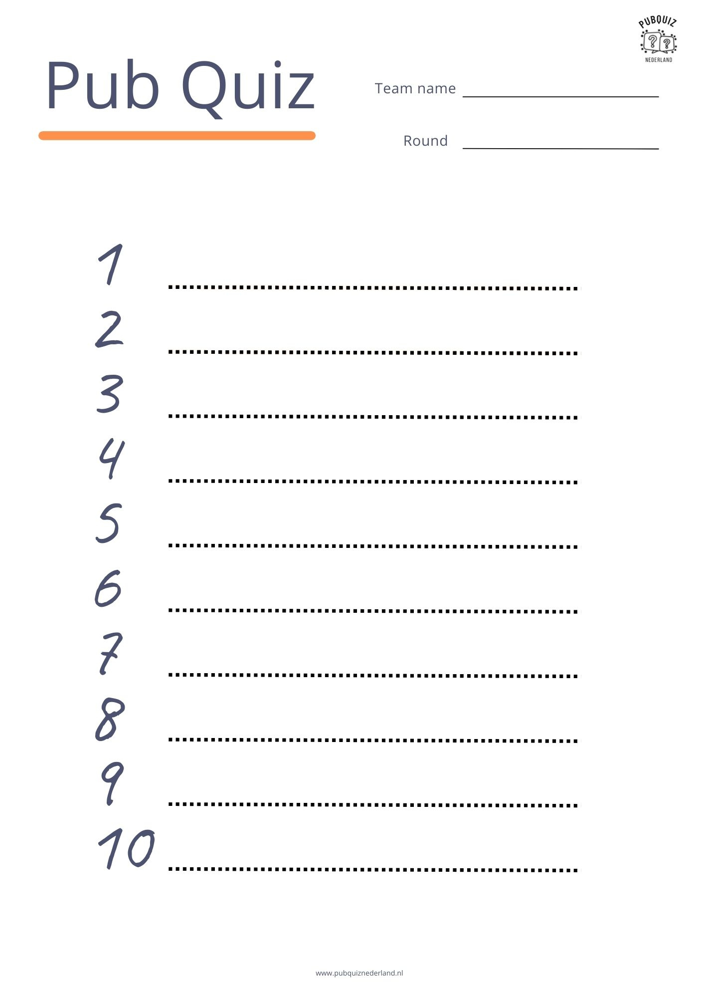 8X Free Pub Quiz Answer Sheet: Download As Pdf with Free Printable Quiz Answer Sheets