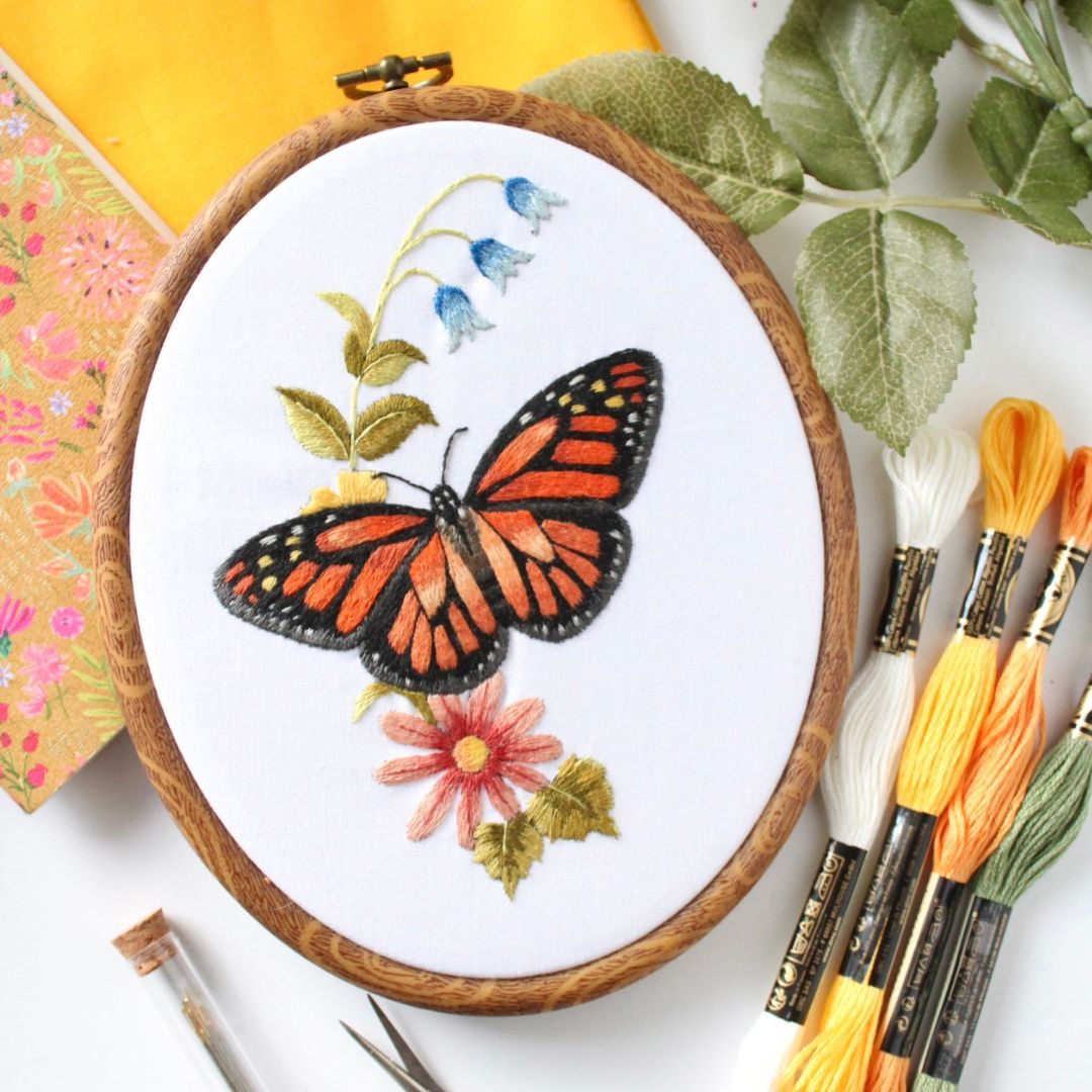 9 Beautiful Butterfly Embroidery Patterns (+ 2 Free Designs!) - pertaining to Free Printable Butterfly Embroidery Patterns