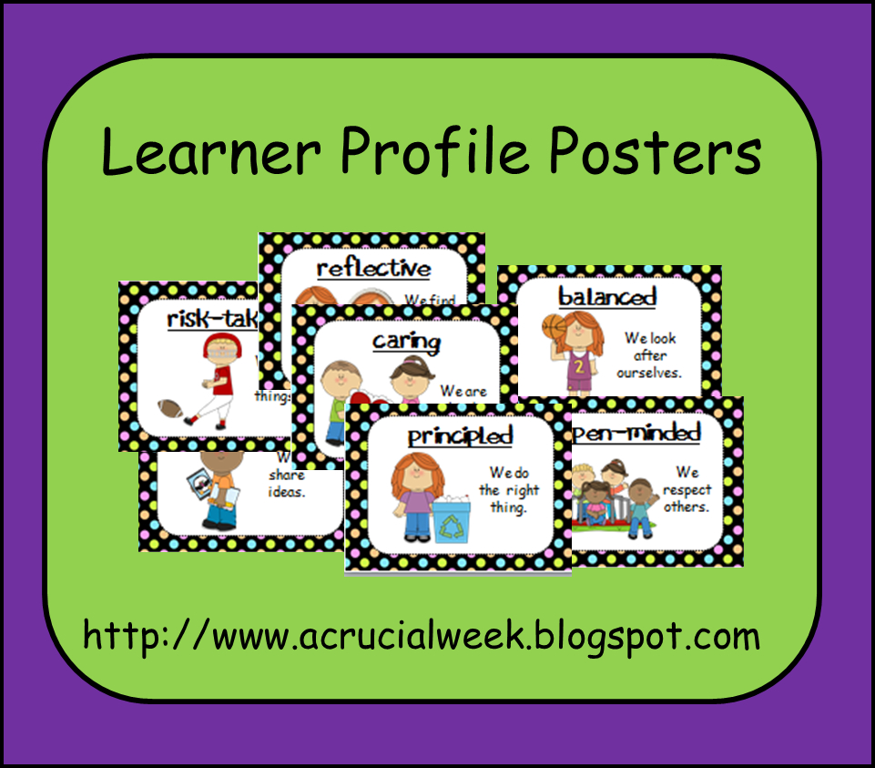 A Crucial Week: Learner Profile Attribute Posters - Black With intended for Ib Learner Profile Free Printable