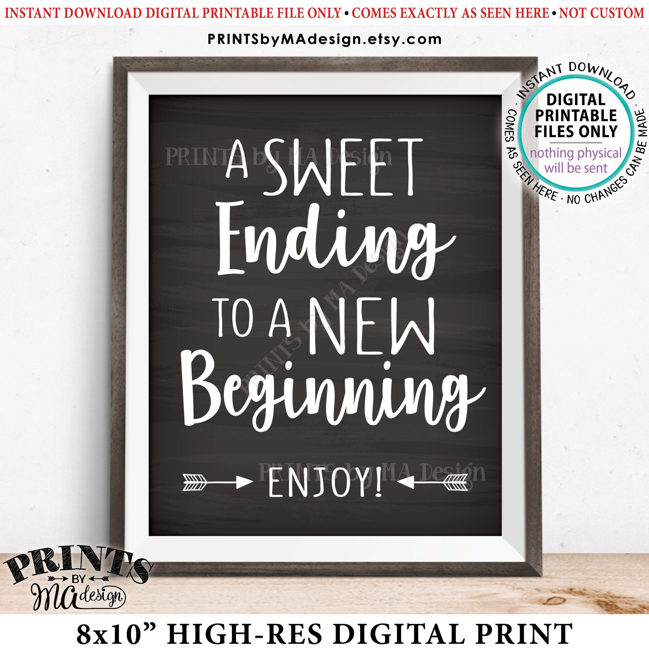 A Sweet Ending To A New Beginning Sign, Retirement Party with A Sweet Ending to a New Beginning Graduation Free Printable