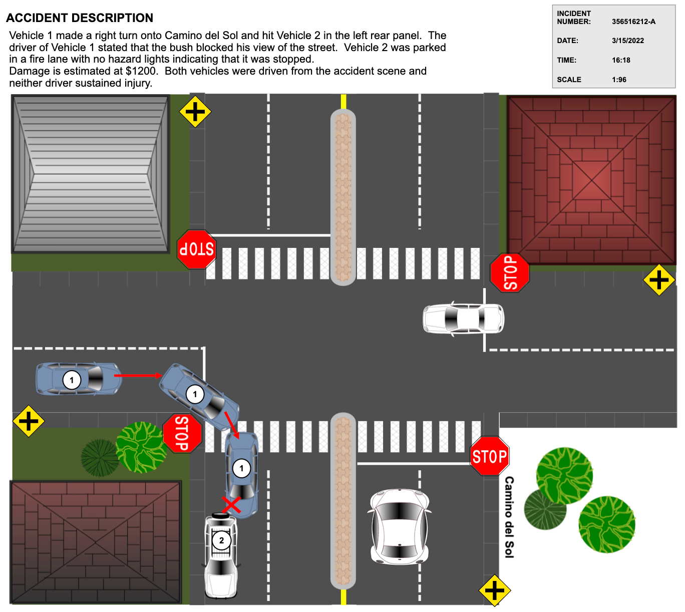 Accident Reconstruction Drawing And Sketch - How To Draw, Examples with regard to Free Accident Scene Diagram Templates