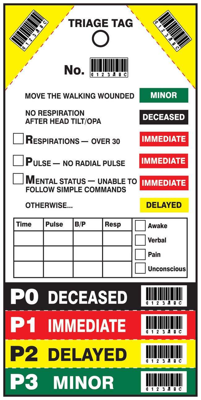 Accuform Signs Triage Tags throughout Free Printable Triage Tags