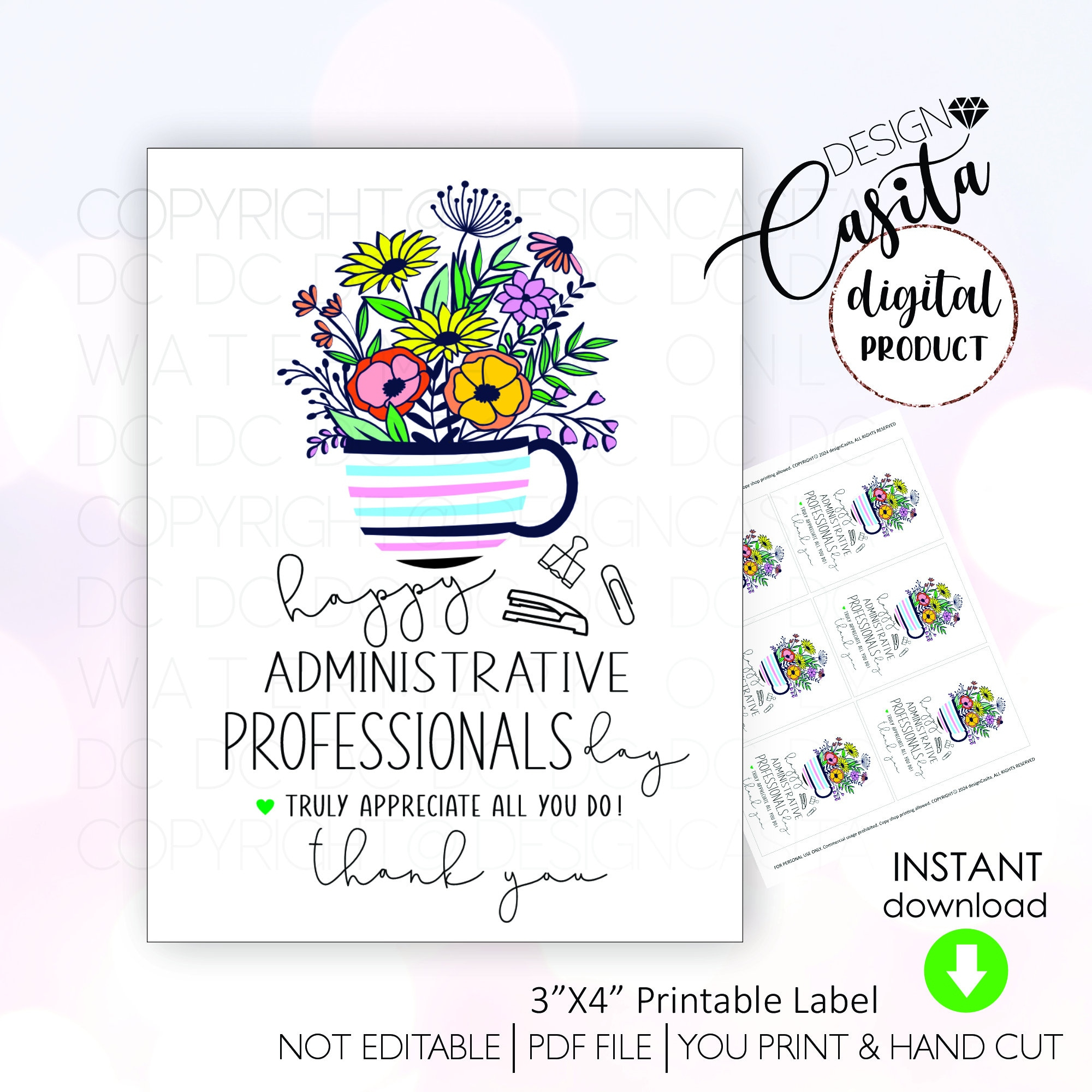 Administrative Professionals Day Lunch Invitation - Etsy with regard to Free Printable Administrative Assistant Cards