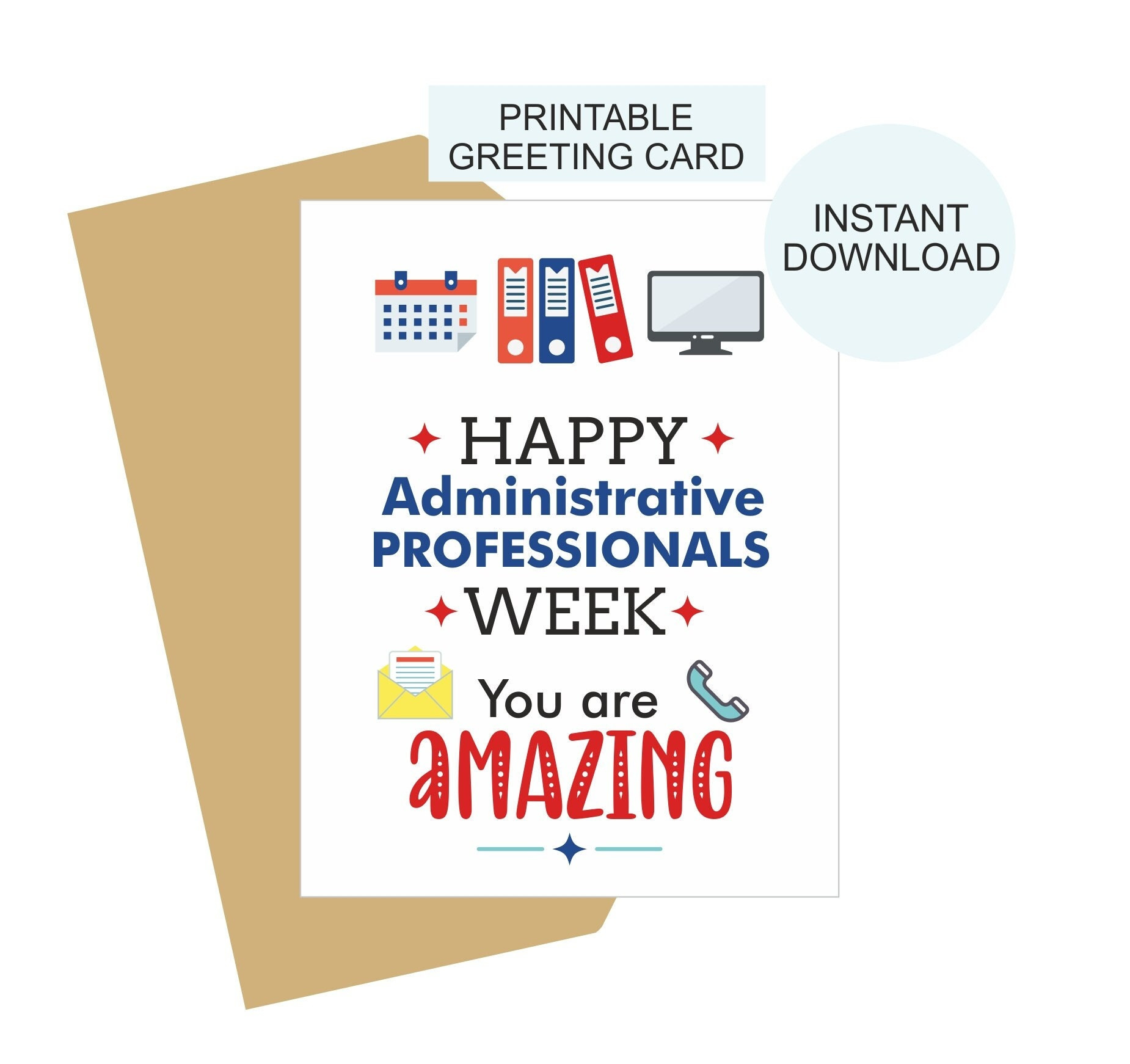 Administrative Professionals Week Card Printable / Administrative regarding Free Printable Administrative Professionals Day Greeting Cards
