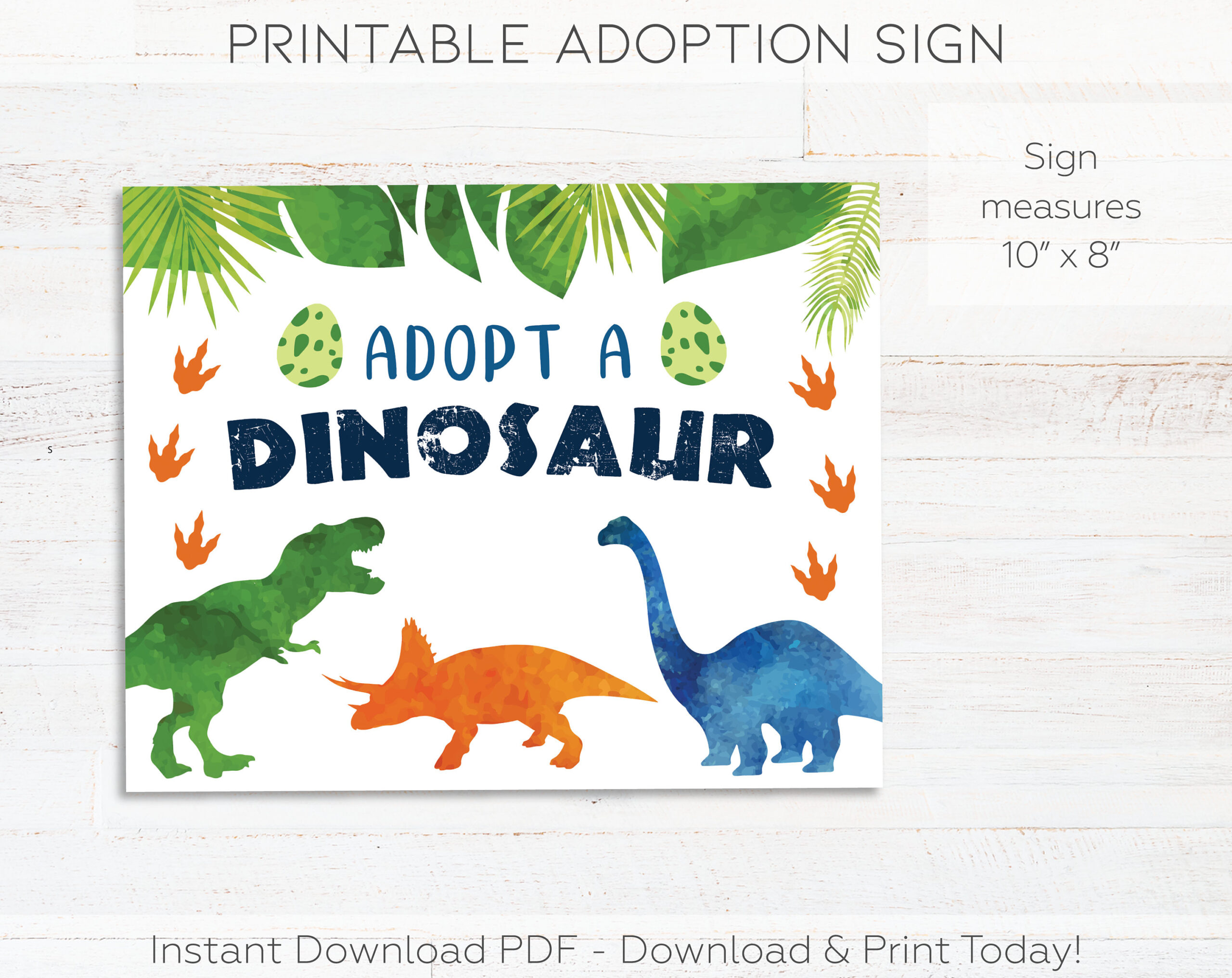 Adopt A Dinosaur Printable Sign &amp;amp; Dinosaur Adoption Certificates regarding Adopt a Dinosaur Sign Free Printable