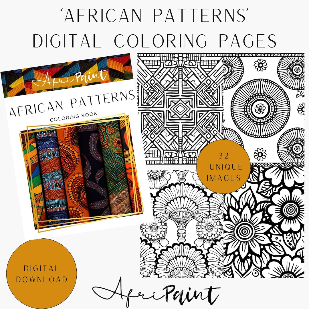 African-Inspired Coloring Book: 32 Vibrant Patterns For Relaxation in Kids Printable African Patterns