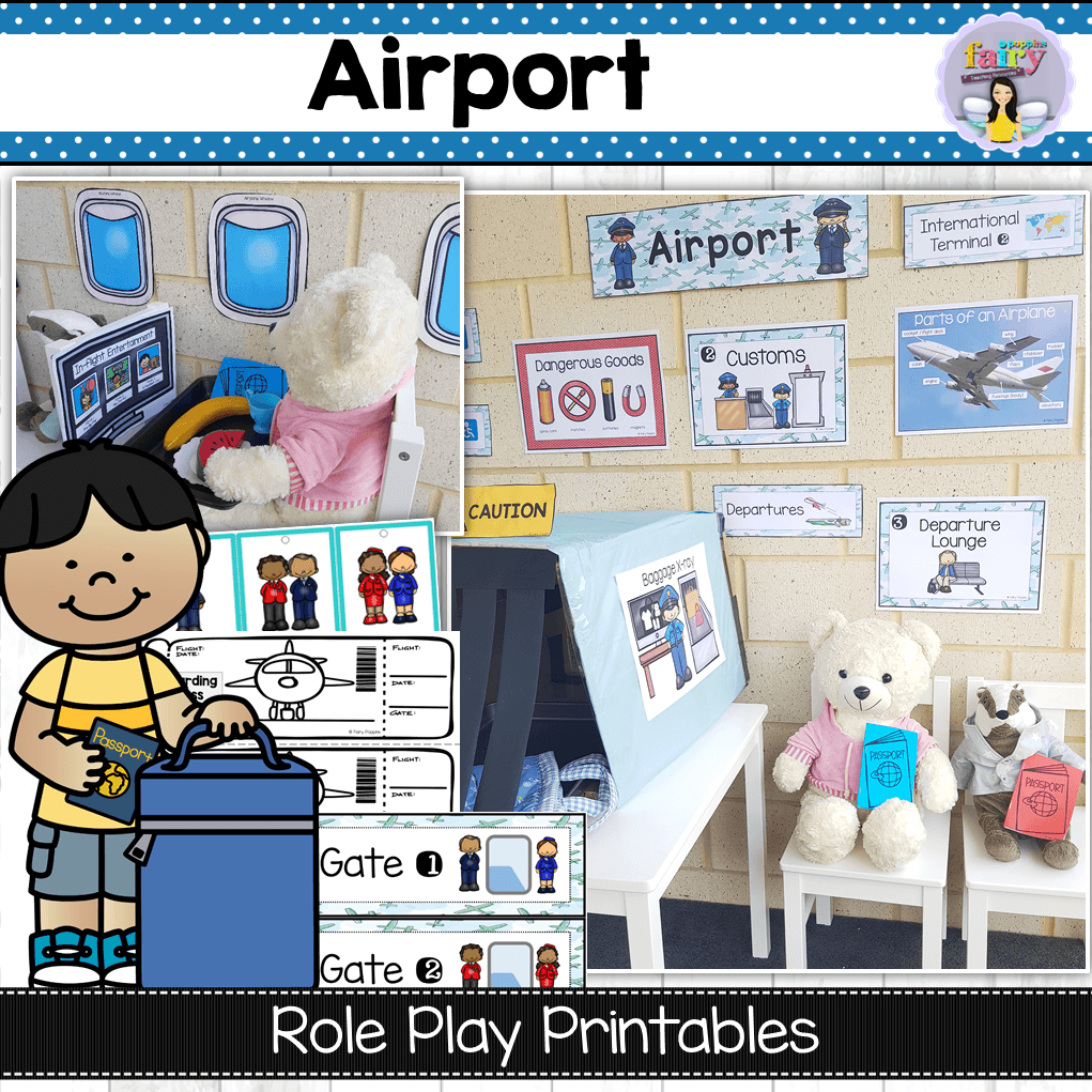 Airport Dramatic Play Center - Fairy Poppins for Free Airport Role Play Printables