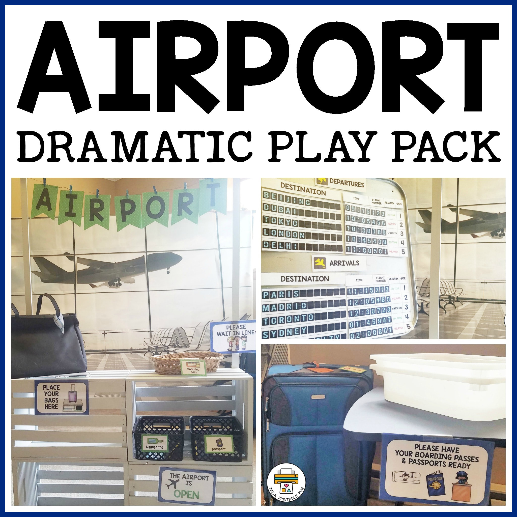 Airport Dramatic Play Pack with Free Airport Role Play Printables