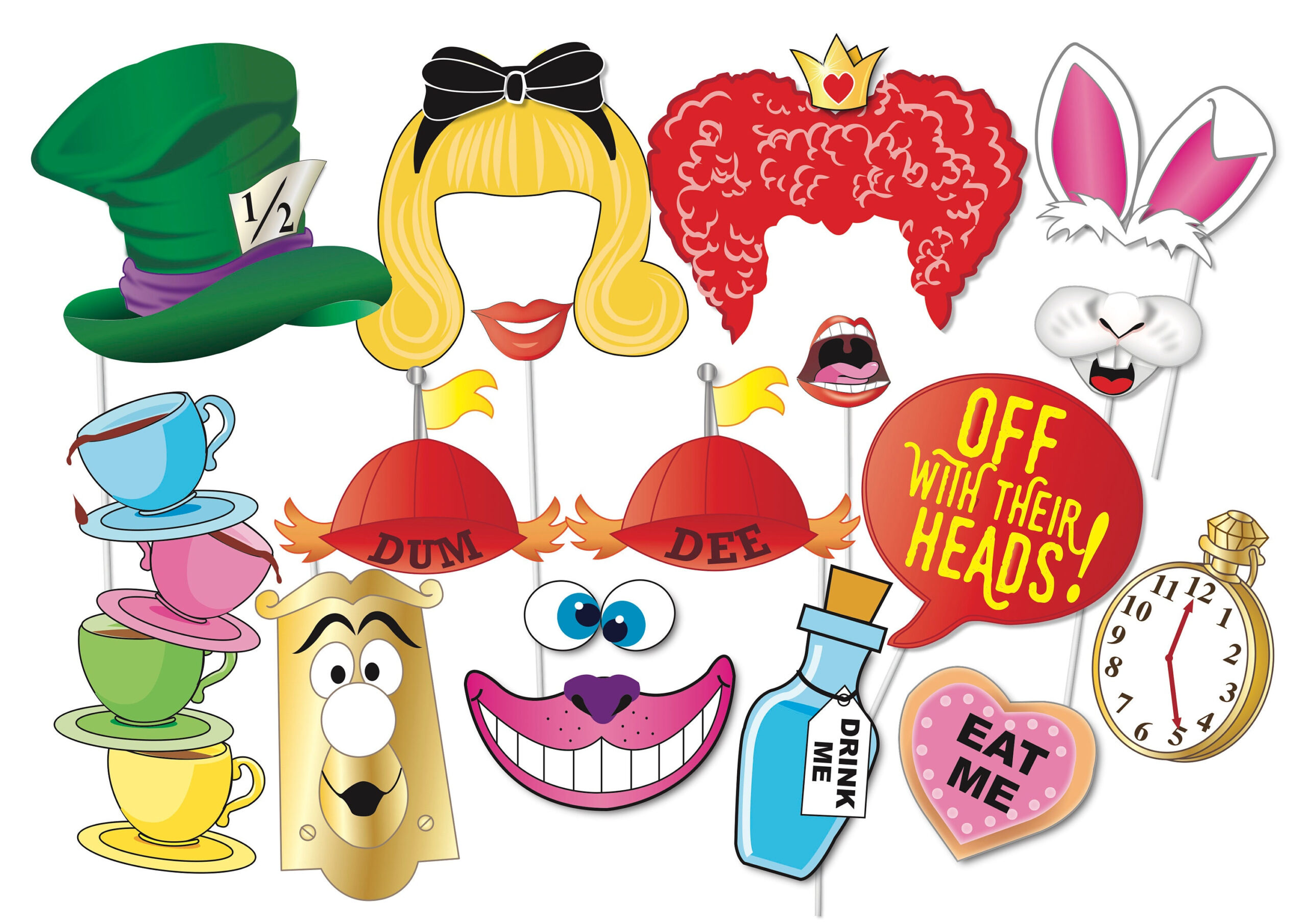 Alice In Wonderland Photo Booth Prop Set, Party Props, Royal Theme pertaining to Free Alice in Wonderland Photo Booth Printables