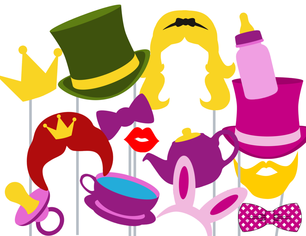 Alice In Wonderland Photo Booth Props, Mad Hatter Photobooth - Magical Printable in Free Alice in Wonderland Photo Booth Printables