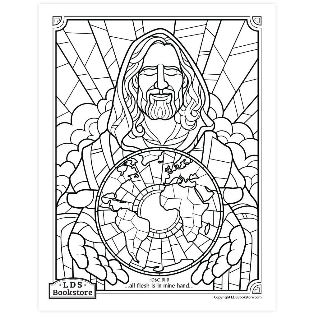 All Flesh Is In Mine Hand Coloring Page - Printable | Doctrine And regarding Free Stained Glass Patterns Printable Jesus