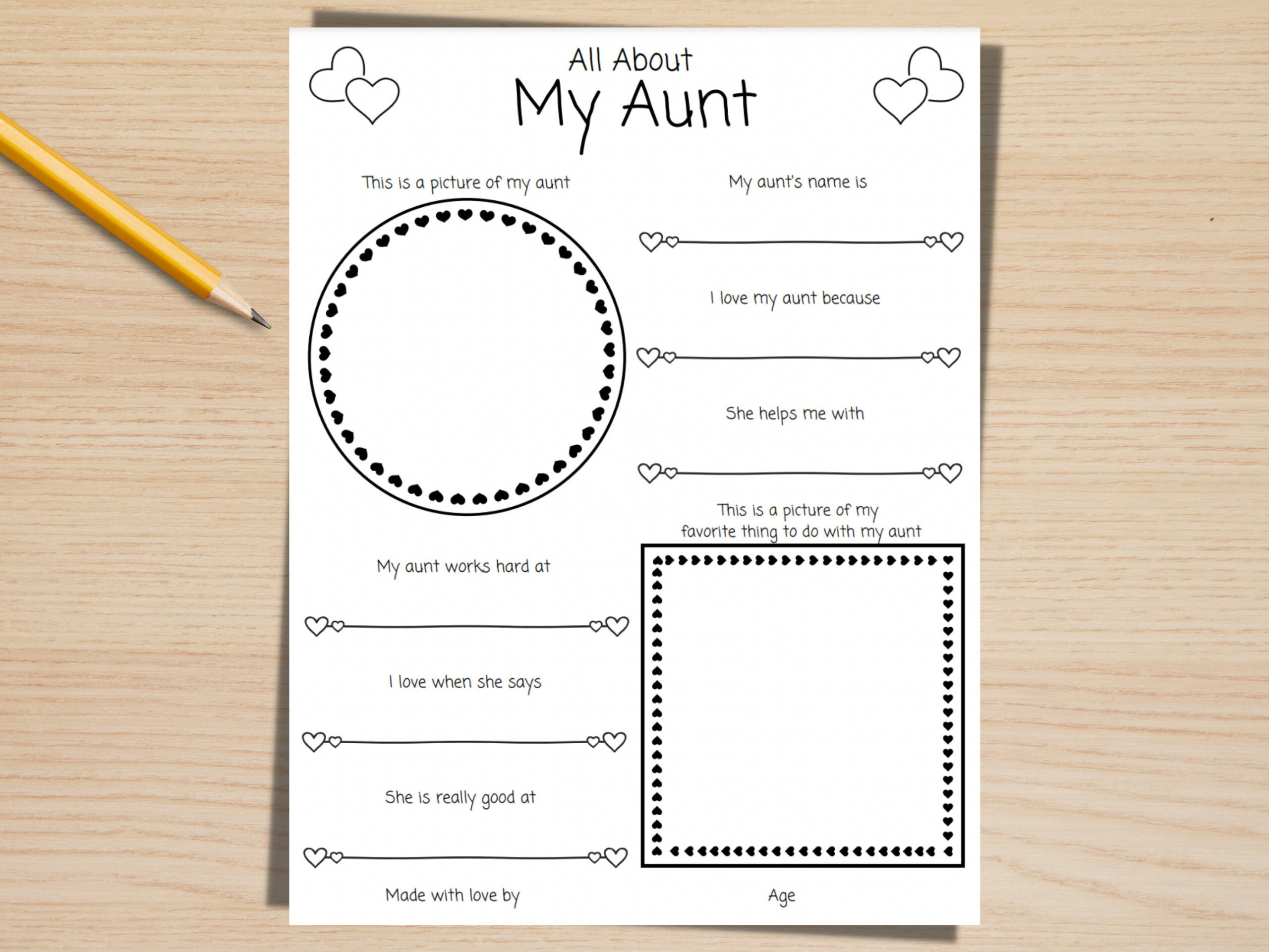 Alles Über Meine Tante Printable, Tante Fragebogen, Muttertag intended for All About My Aunt Free Printable