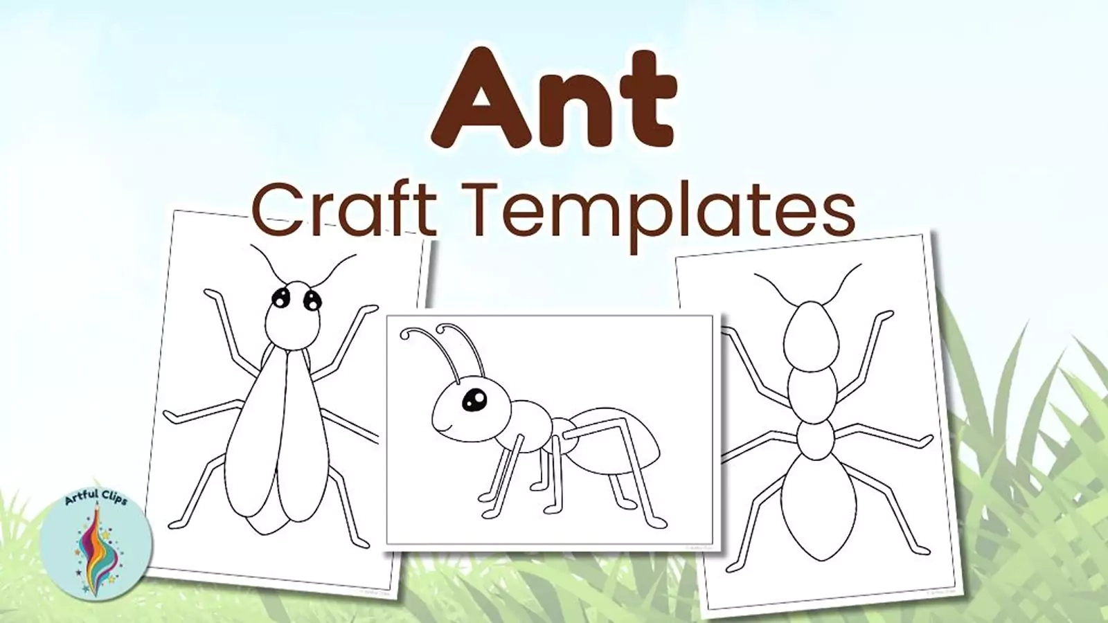 Ant Template Set: Printable Black And White Outlines in Free Printable Ant Template