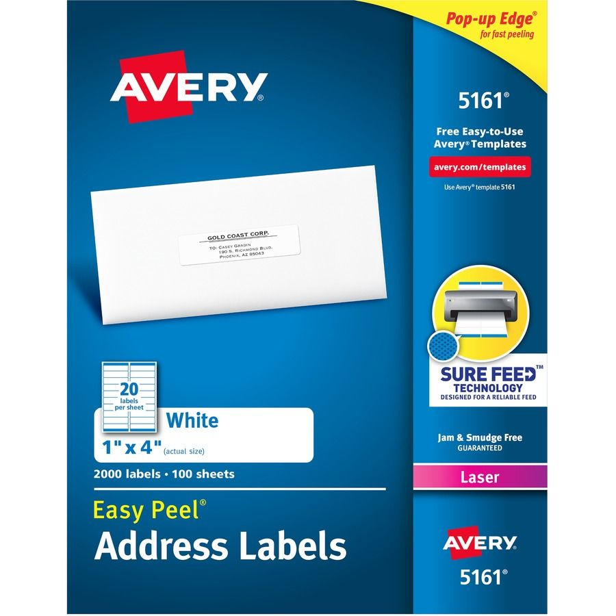 Avery-Dennison 5161 Barcode Label - Barcodesinc with regard to Avery 5161 Free Template