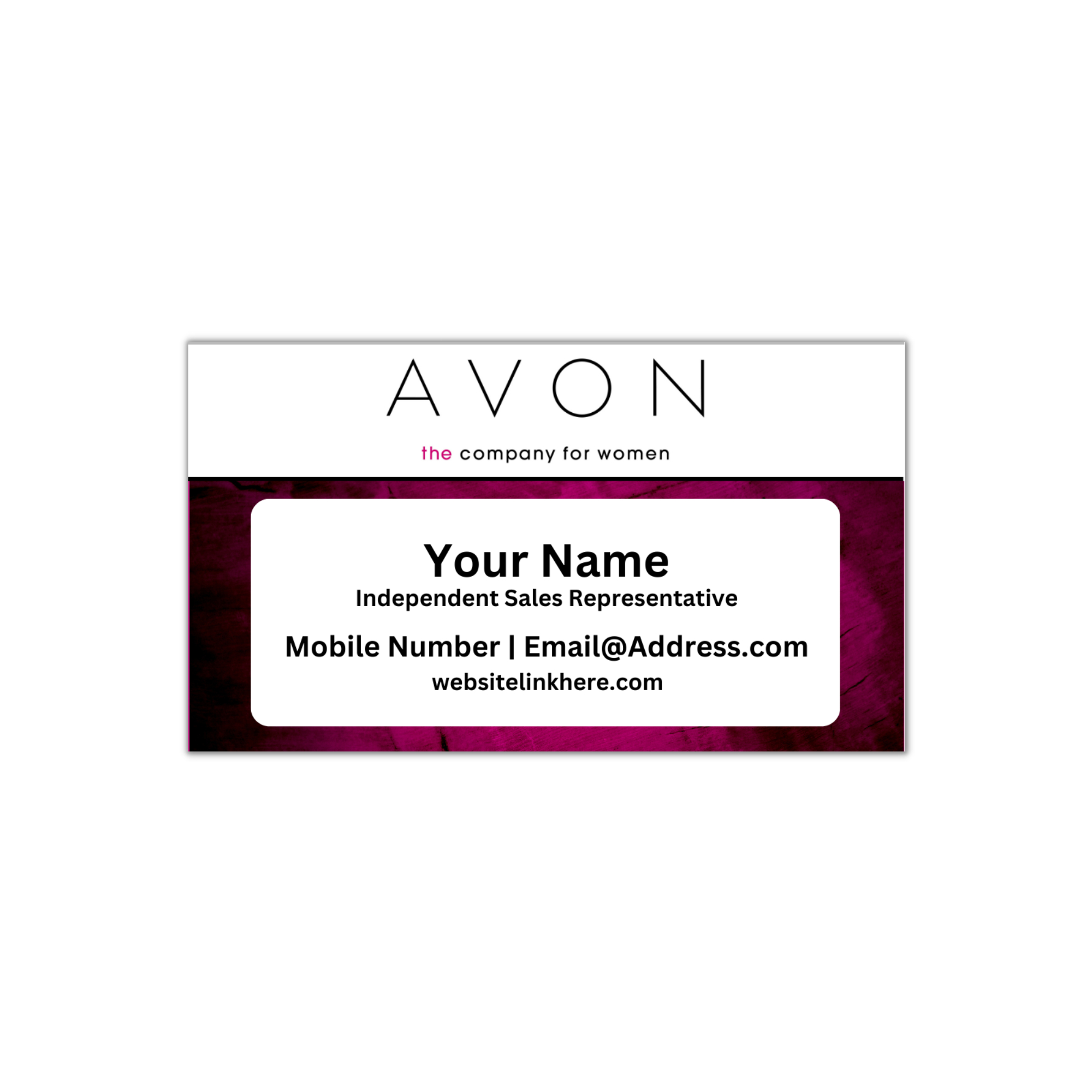 Avon Business Card - Independent Representatives / Network with Free Printable Avon Business Cards