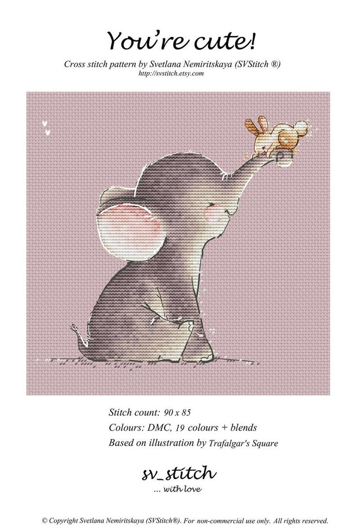 Baby Elephant Cross Stitch Pattern Instant Download Printable Pdf with regard to Free Printable Elephant Cross Stitch Pattern